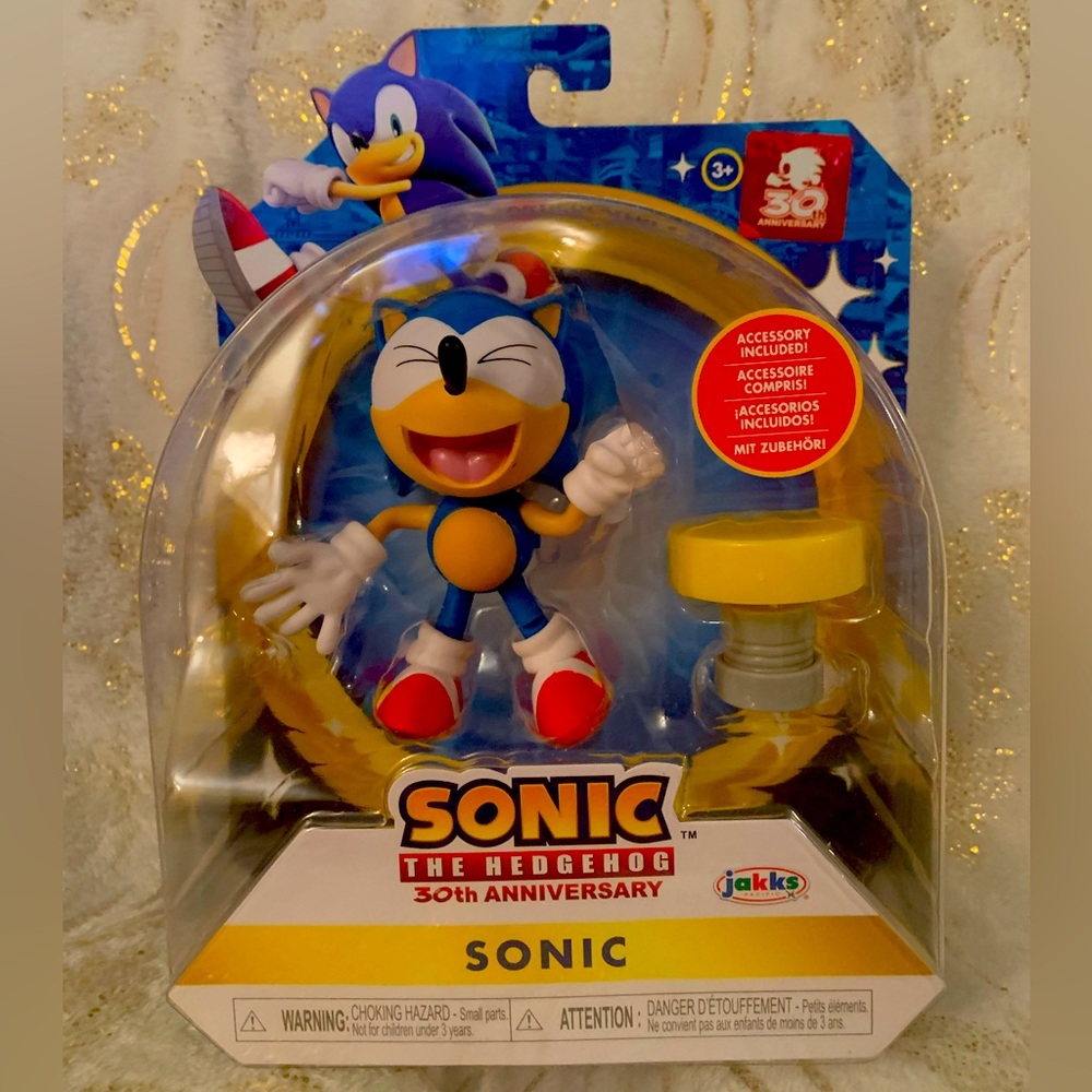 SONIC THE HEDGEHOG 30TH ANNIVERSARY CLASSIC SONIC WITH YELLOW SPRING BY JAKKS